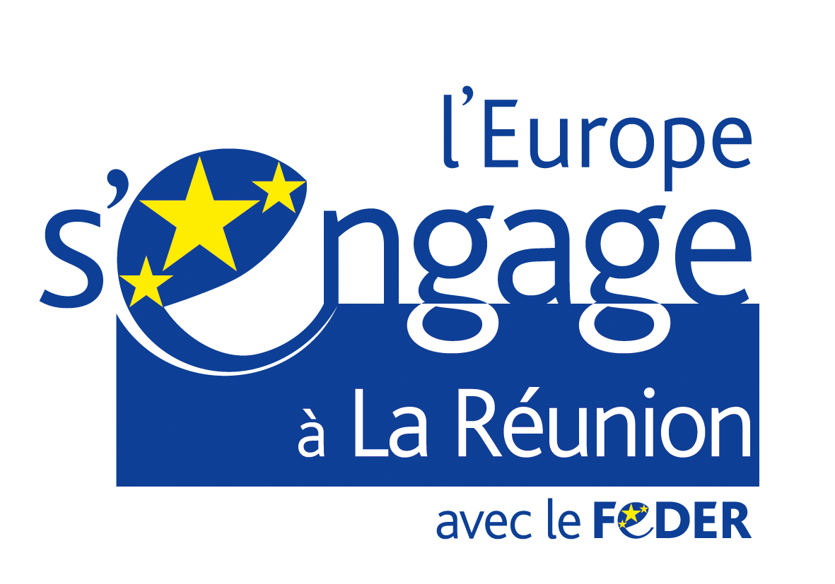 Logo de l'Europe s'engage à la Réunion avec le Feder